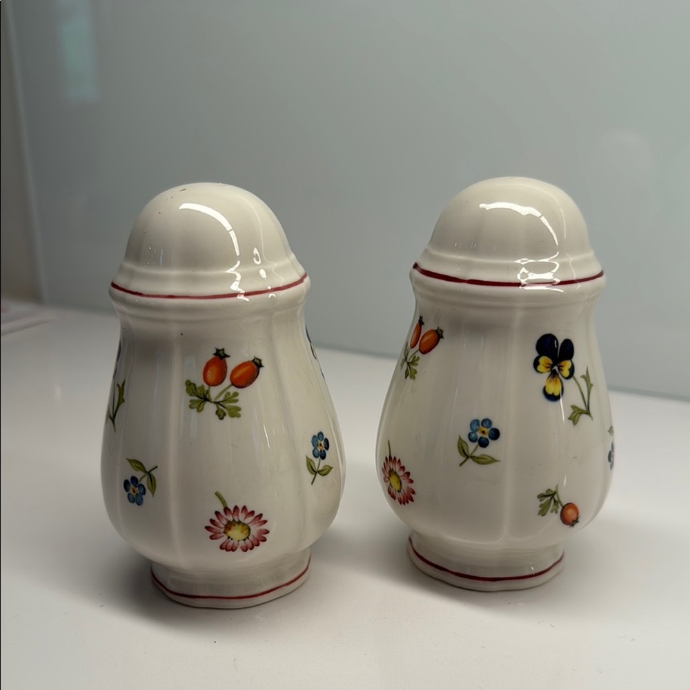 Villeroy and Boch Petite Fleur Ceramic Salt and Pepper Shakers
